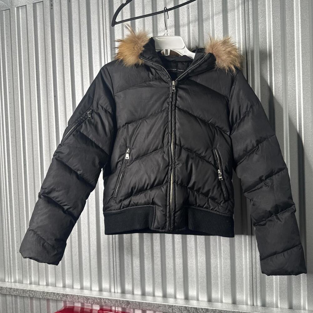 Andrew mark jacket size small with Real Fur Collar